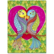 Trademark Fine Art "Lovebirds in Colour" Canvas Art by Hello Angel
