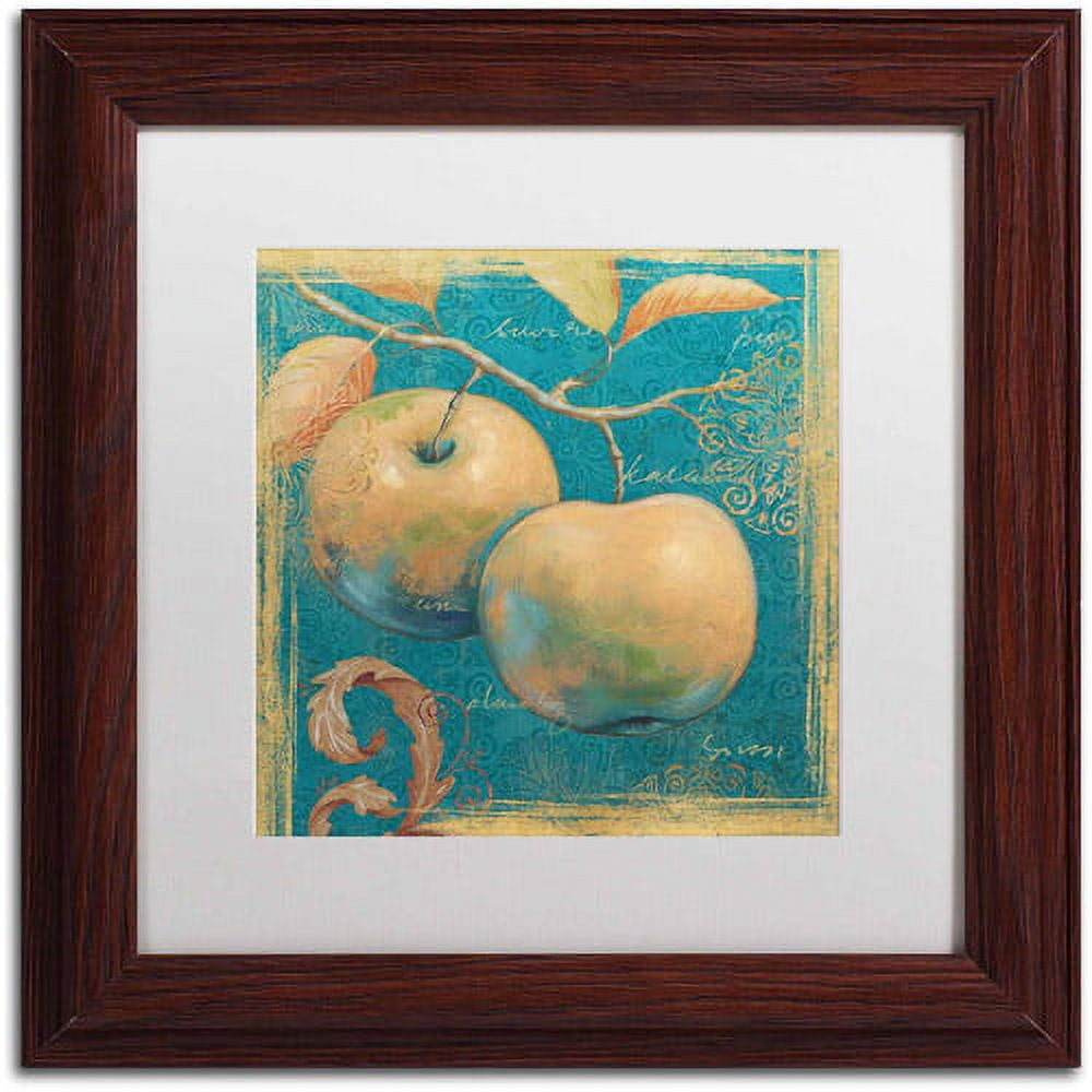 Trademark Fine Art "Lovely Fruits II" Canvas Art by Daphne Brissonnet, White Matte, Wood Frame