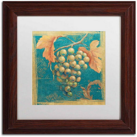 Trademark Fine Art "Lovely Fruits IV" Canvas Art by Daphne Brissonnet, White Matte, Wood Frame