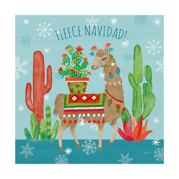 Trademark Fine Art 'Lovely Llamas Christmas III' Canvas Art by Mary Urban