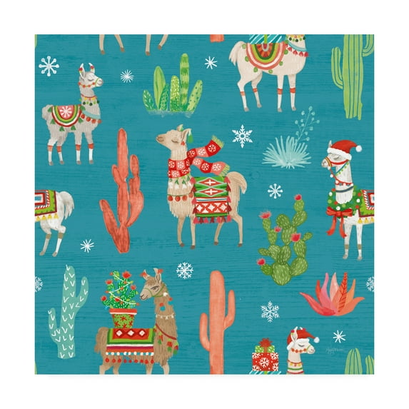 Trademark Fine Art 'Lovely Llamas Christmas Step 06B' Canvas Art by Mary Urban