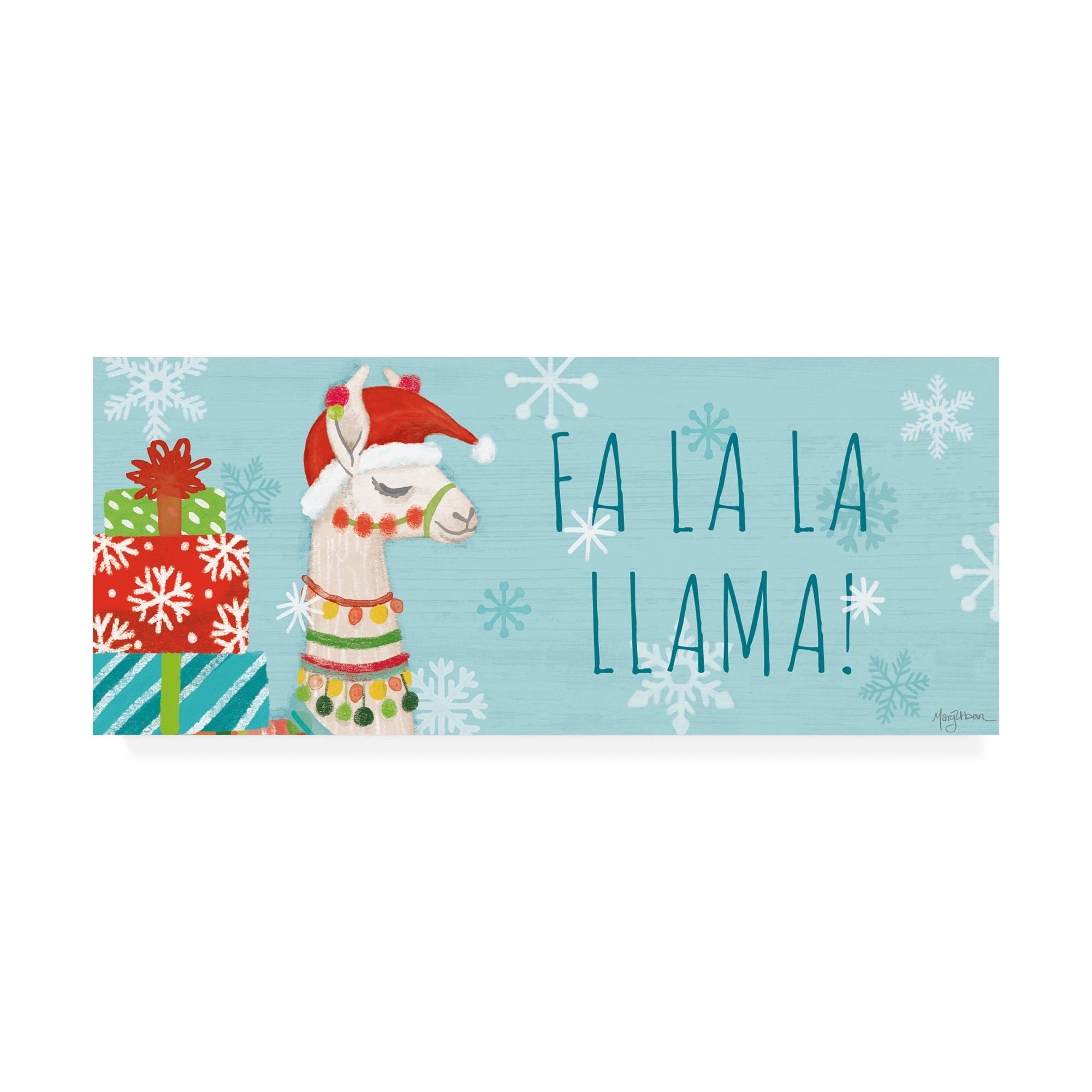 Trademark Fine Art 'Lovely Llamas Christmas VI' Canvas Art by Mary Urban
