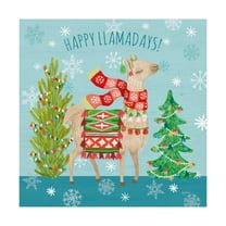 Trademark Fine Art 'Lovely Llamas Christmas XI' Canvas Art by Mary Urban