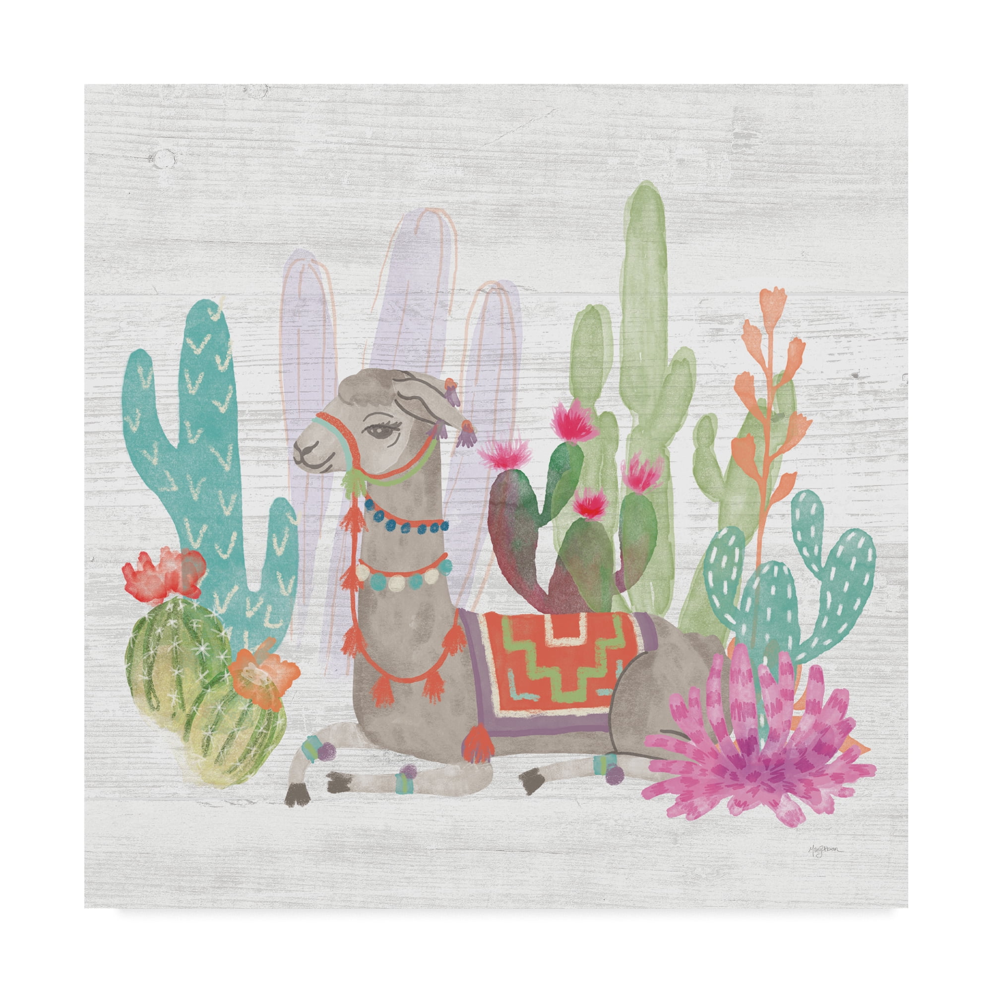 Trademark Fine Art 'Lovely Llamas I' Canvas Art by Mary Urban