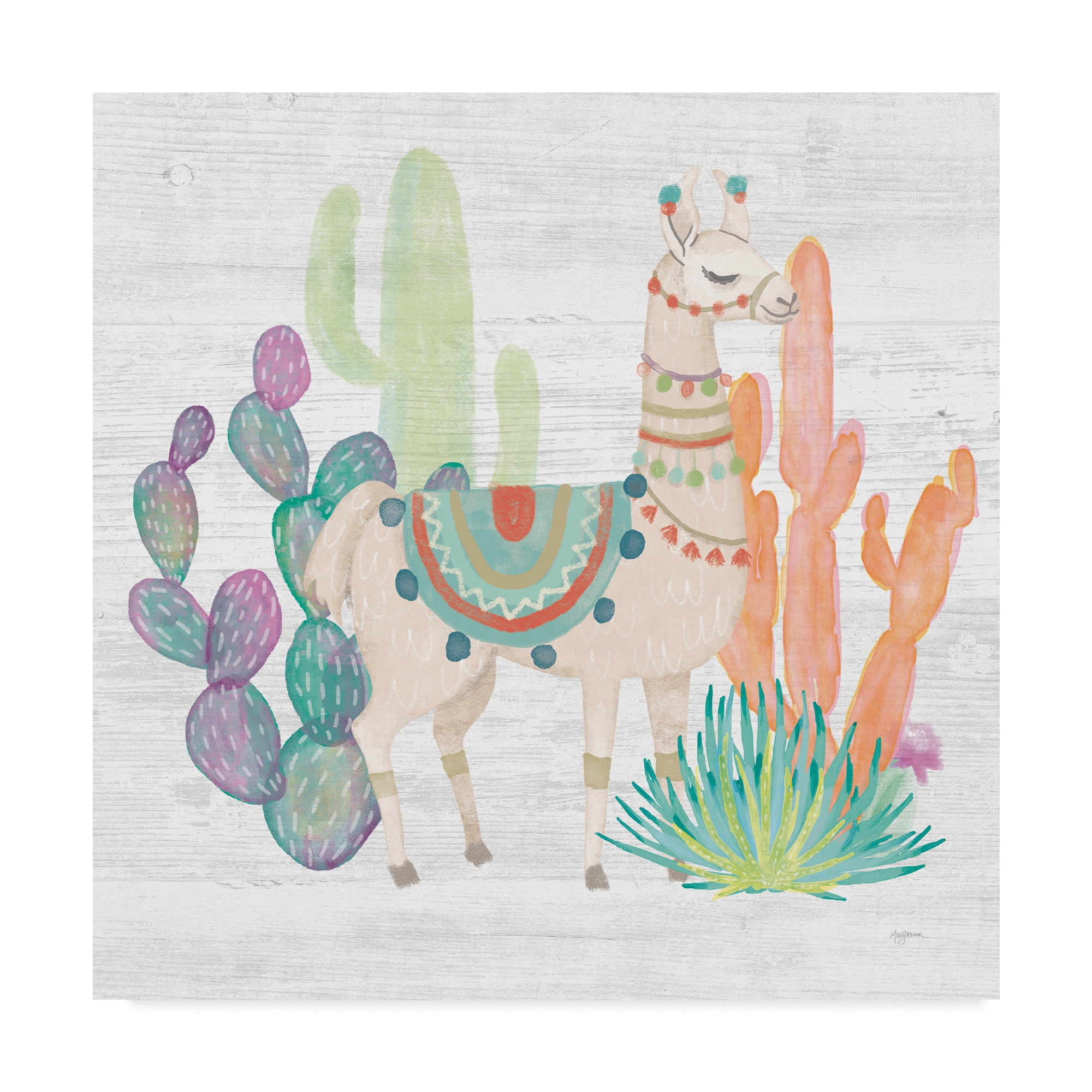 Trademark Fine Art 'Lovely Llamas II' Canvas Art by Mary Urban