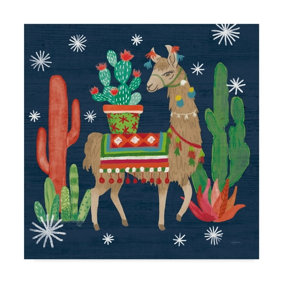 Trademark Fine Art 'Lovely Llamas III Christmas' Canvas Art by Mary Urban