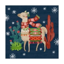 Trademark Fine Art 'Lovely Llamas IV Christmas' Canvas Art by Mary Urban