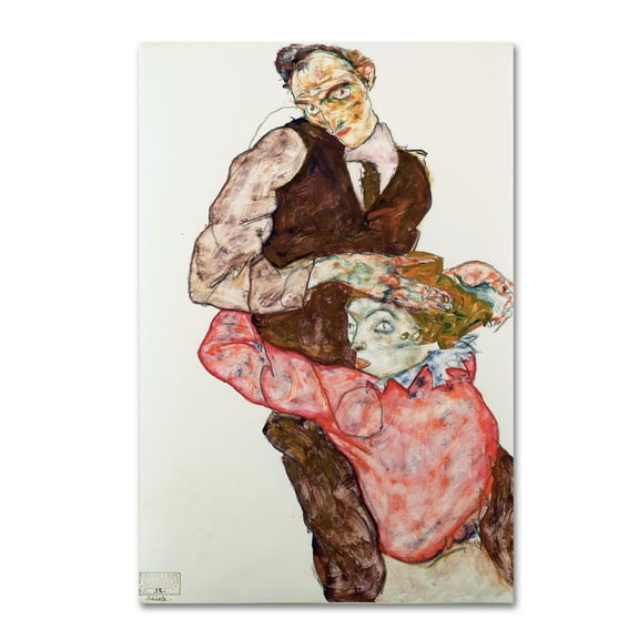 Trademark Fine Art 'Lovers' Canvas Art by Egon Schiele