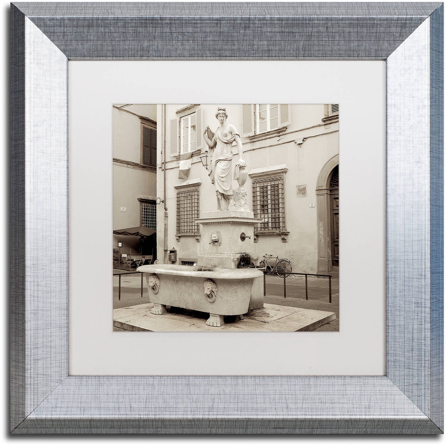 Trademark Fine Art "Lucca I" Canvas Art by Alan Blaustein, White Matte, Silver Frame