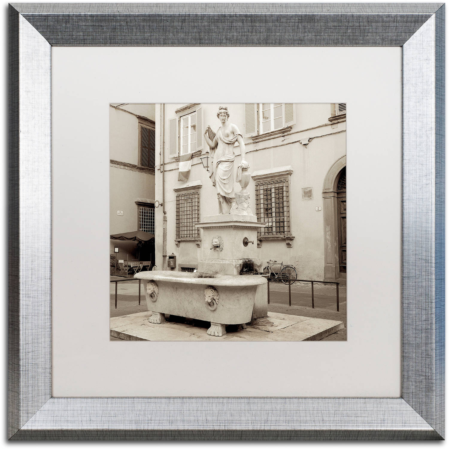 Trademark Fine Art "Lucca I" Canvas Art by Alan Blaustein, White Matte, Silver Frame