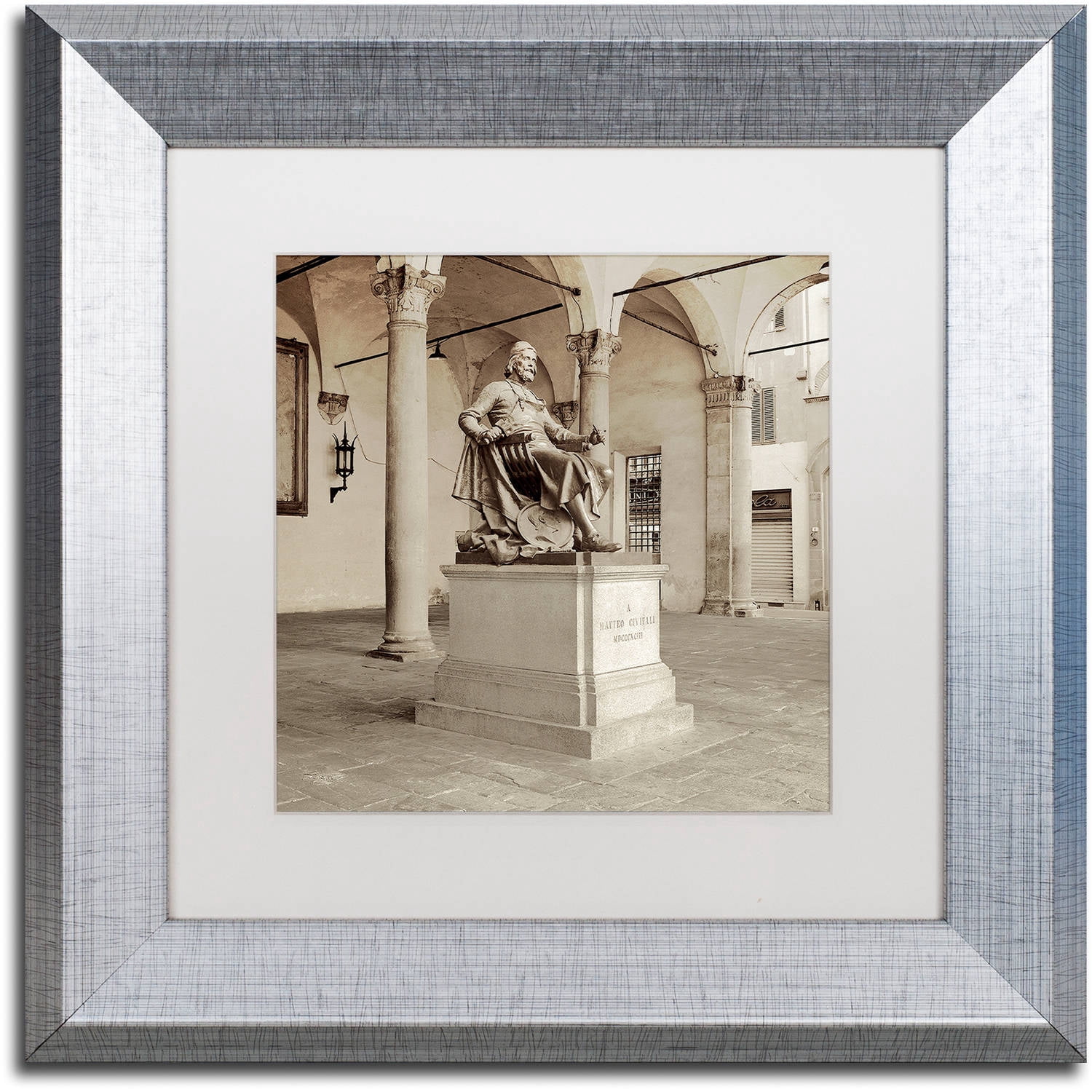 Trademark Fine Art "Lucca II" Canvas Art by Alan Blaustein, White Matte, Silver Frame