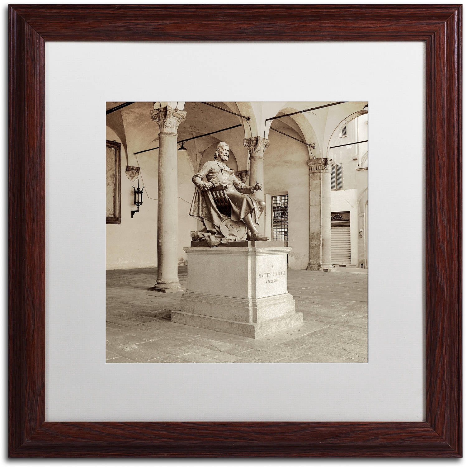 Trademark Fine Art "Lucca II" Canvas Art by Alan Blaustein, White Matte, Wood Frame