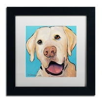 Trademark Fine Art "Lucky Dog Canvas Art" Canvas Art by Pat Saunders-White, White Matte, Black Frame