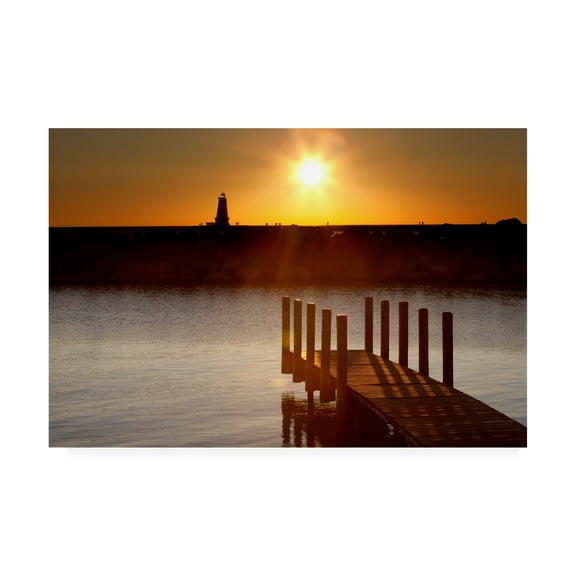 Trademark Fine Art 'Ludington Sunset Ludington Michigan Color' Canvas Art by Monte Nagler