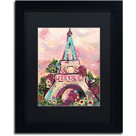 Trademark Fine Art "Lumiere De La Ville" Canvas Art by Natasha Wescoat, Black Matte, Black Frame