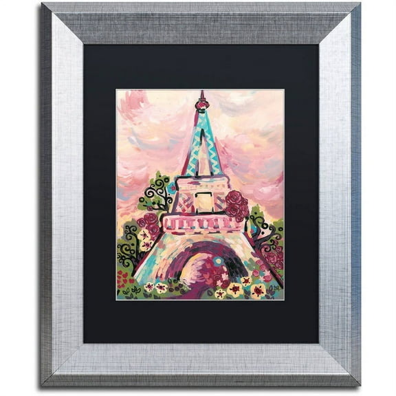 Trademark Fine Art "Lumiere De La Ville" Canvas Art by Natasha Wescoat, Black Matte, Silver Frame