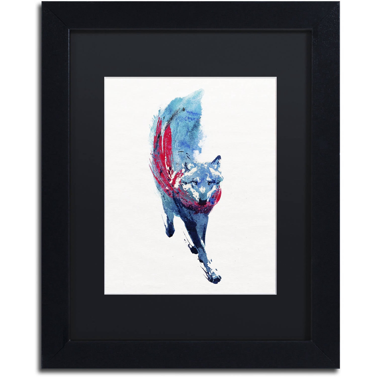 Trademark Fine Art 'Lupus Lupus I' Canvas Art by Robert Farkas, Black Matte, Black Frame