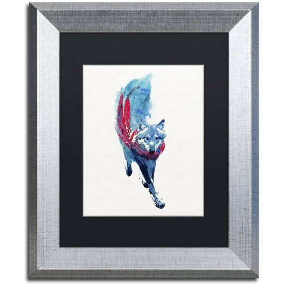 Trademark Fine Art 'Lupus Lupus I' Canvas Art by Robert Farkas, Black Matte, Silver Frame