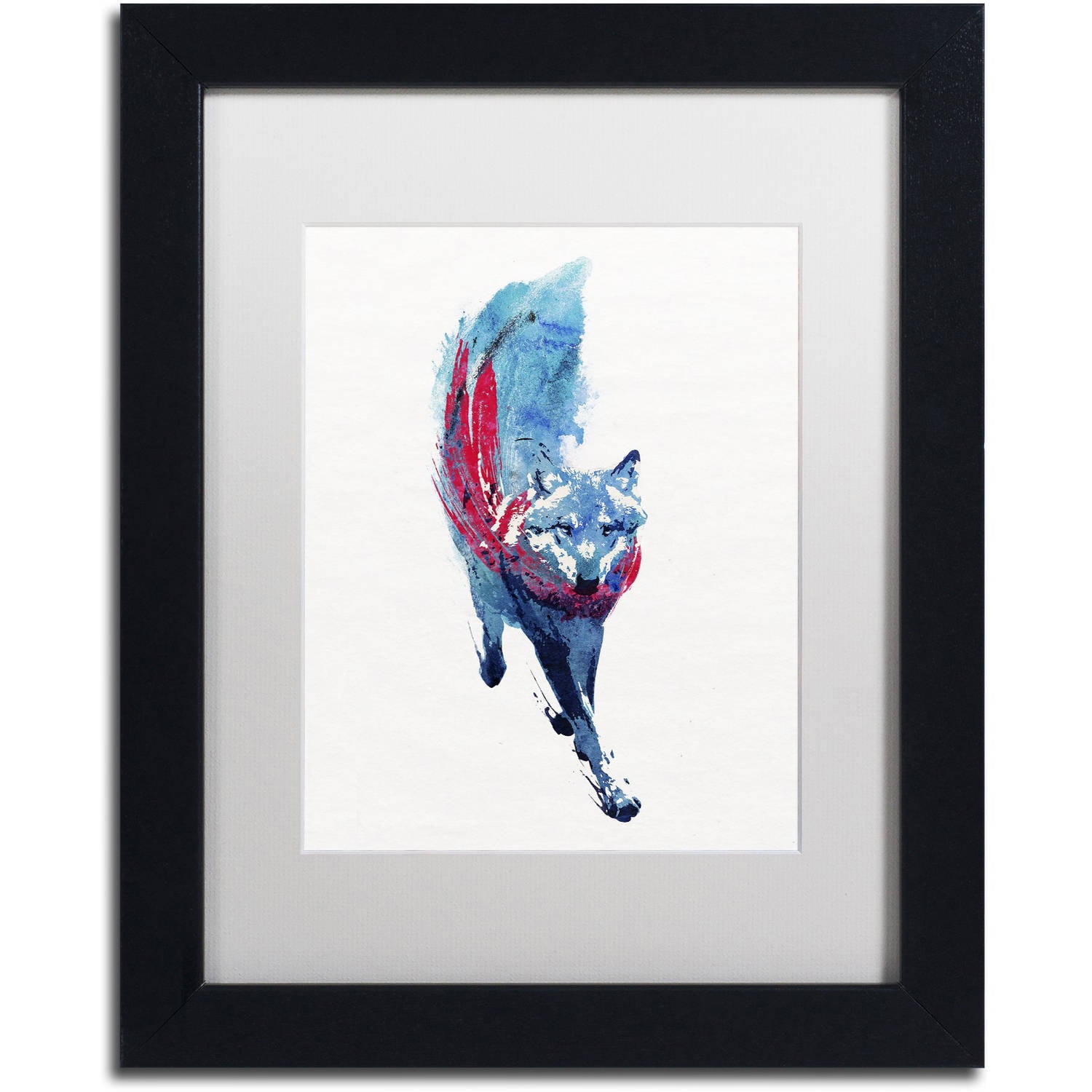Trademark Fine Art 'Lupus Lupus I' Canvas Art by Robert Farkas, White Matte, Black Frame