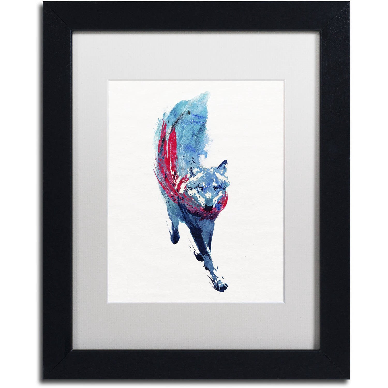 Trademark Fine Art 'Lupus Lupus I' Canvas Art by Robert Farkas, White Matte, Black Frame
