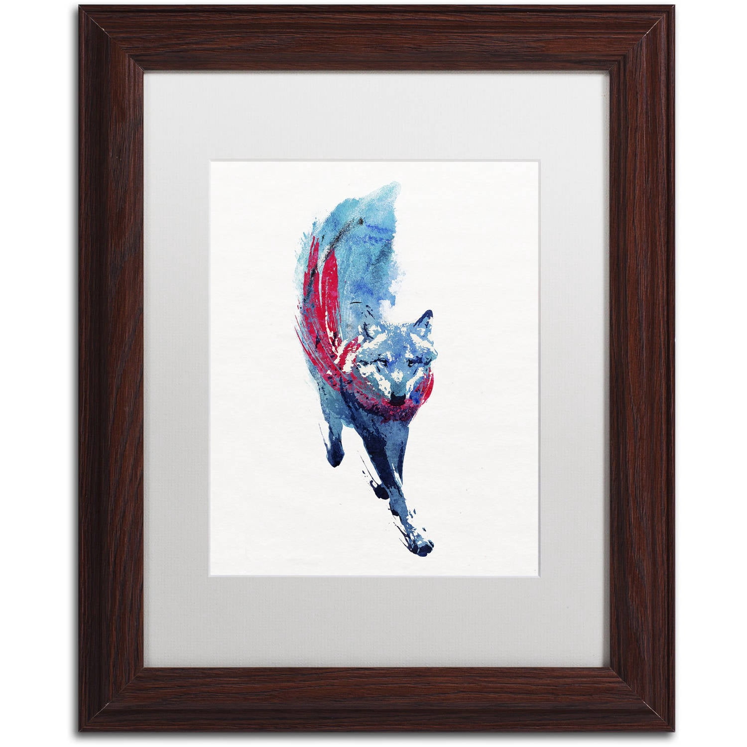 Trademark Fine Art 'Lupus Lupus I' Canvas Art by Robert Farkas, White Matte, Wood Frame