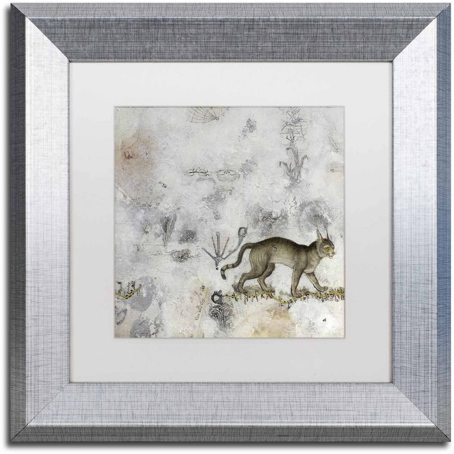 Trademark Fine Art 'Lynx' Canvas Art by Nick Bantock, White Matte, Silver Frame