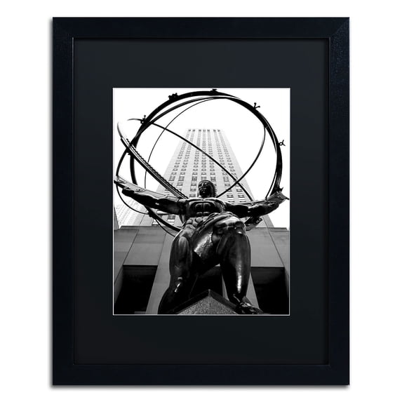 Trademark Fine Art MZ0253-B1620BMF "Atlas" by CATeyes 20" x 16" Framed Art Black Matted
