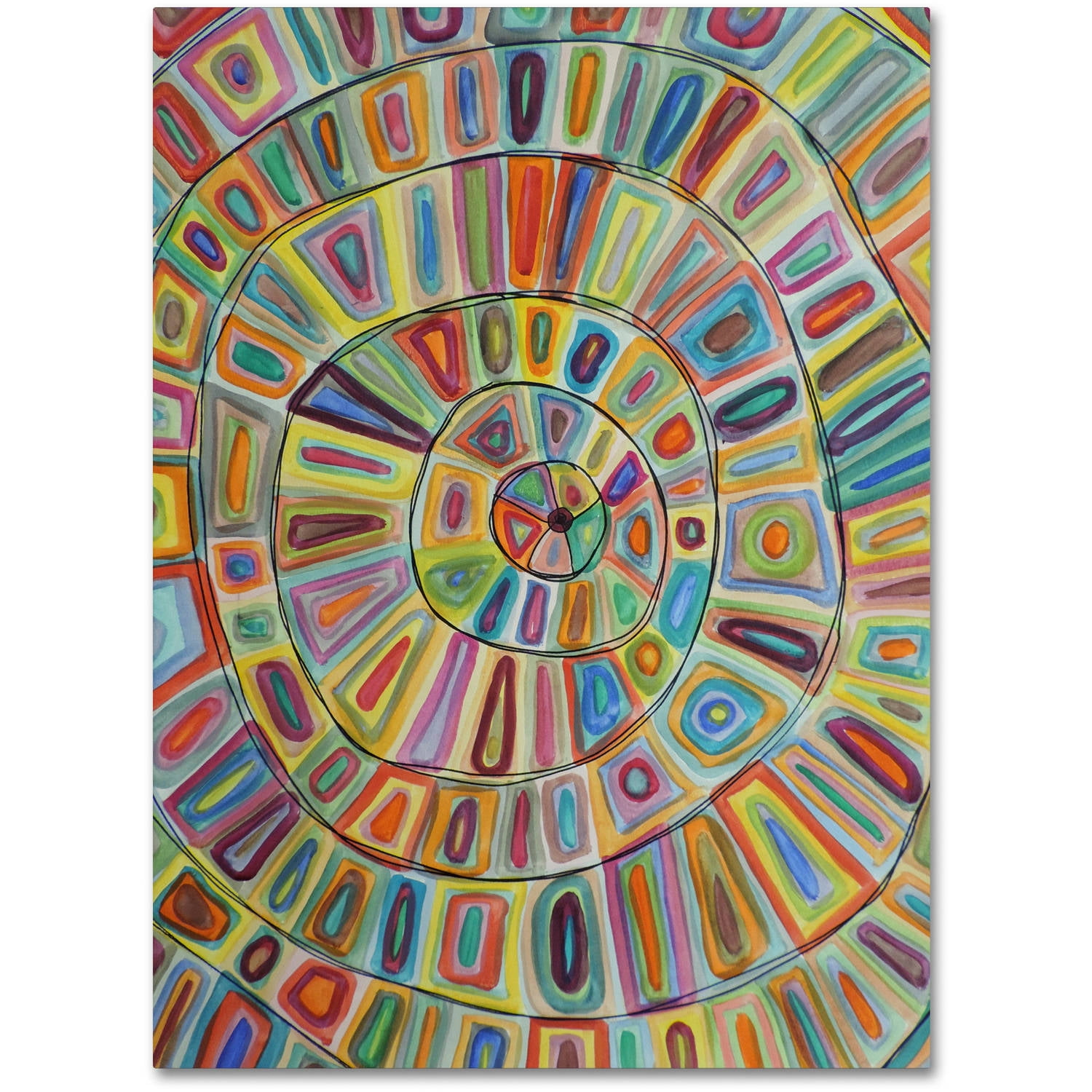 Ma Cible Multicolor Abstract Canvas Painting, 18" x 24"
