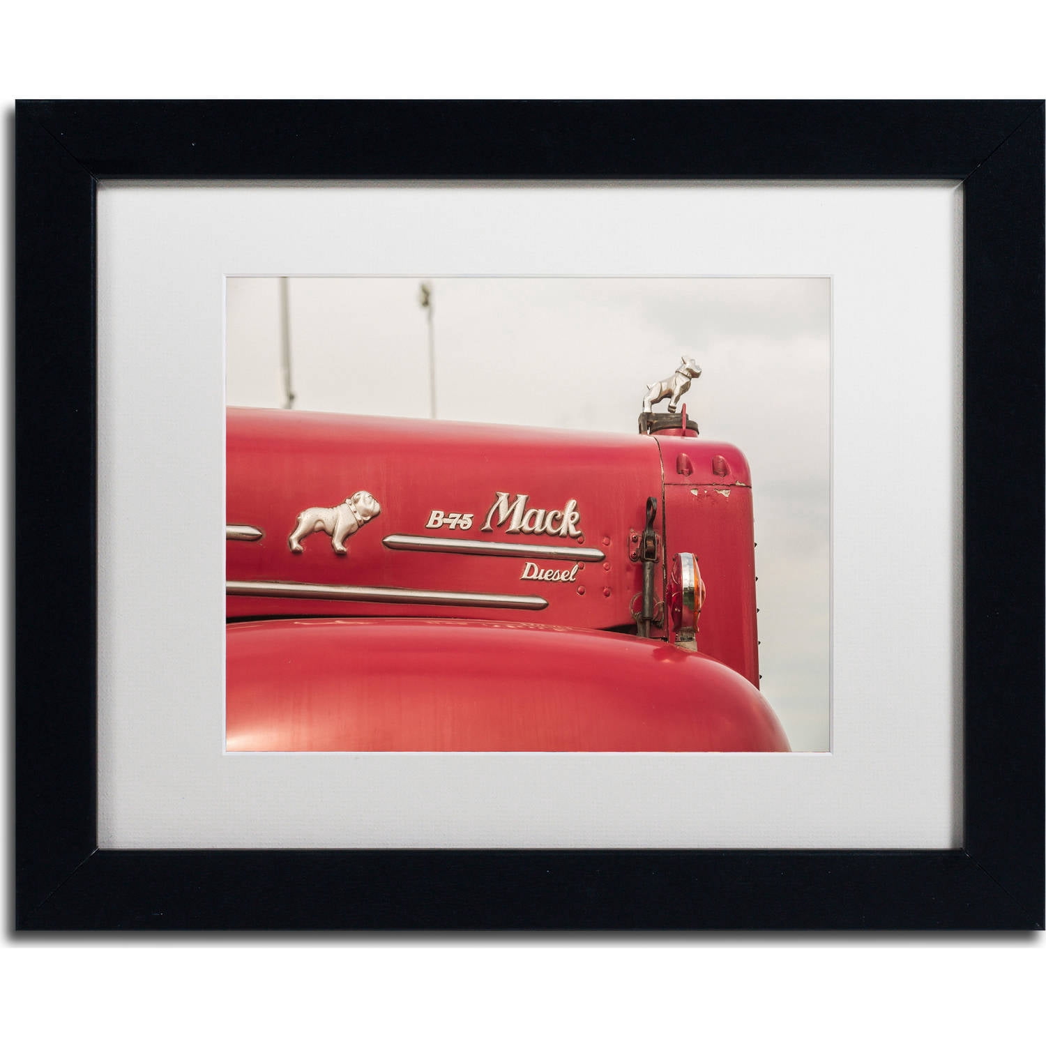 Trademark Fine Art "Mack Truck 2" Canvas Art by Jason Shaffer, White Matte, Black Frame