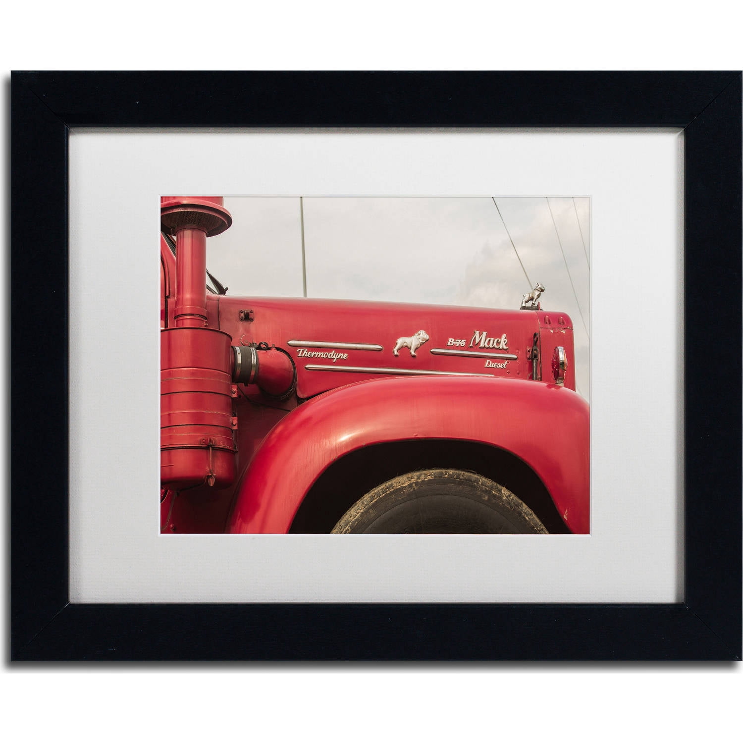 Trademark Fine Art "Mack Truck" Canvas Art by Jason Shaffer, White Matte, Black Frame