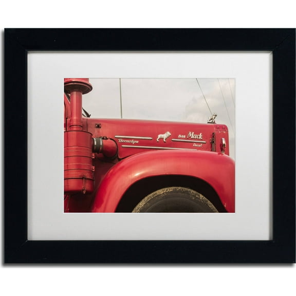 Trademark Fine Art "Mack Truck" Canvas Art by Jason Shaffer, White Matte, Black Frame