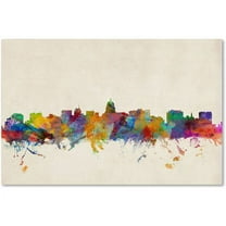 Trademark Fine Art "Madison Watercolor Skyline" Canvas Art by Michael Tompsett