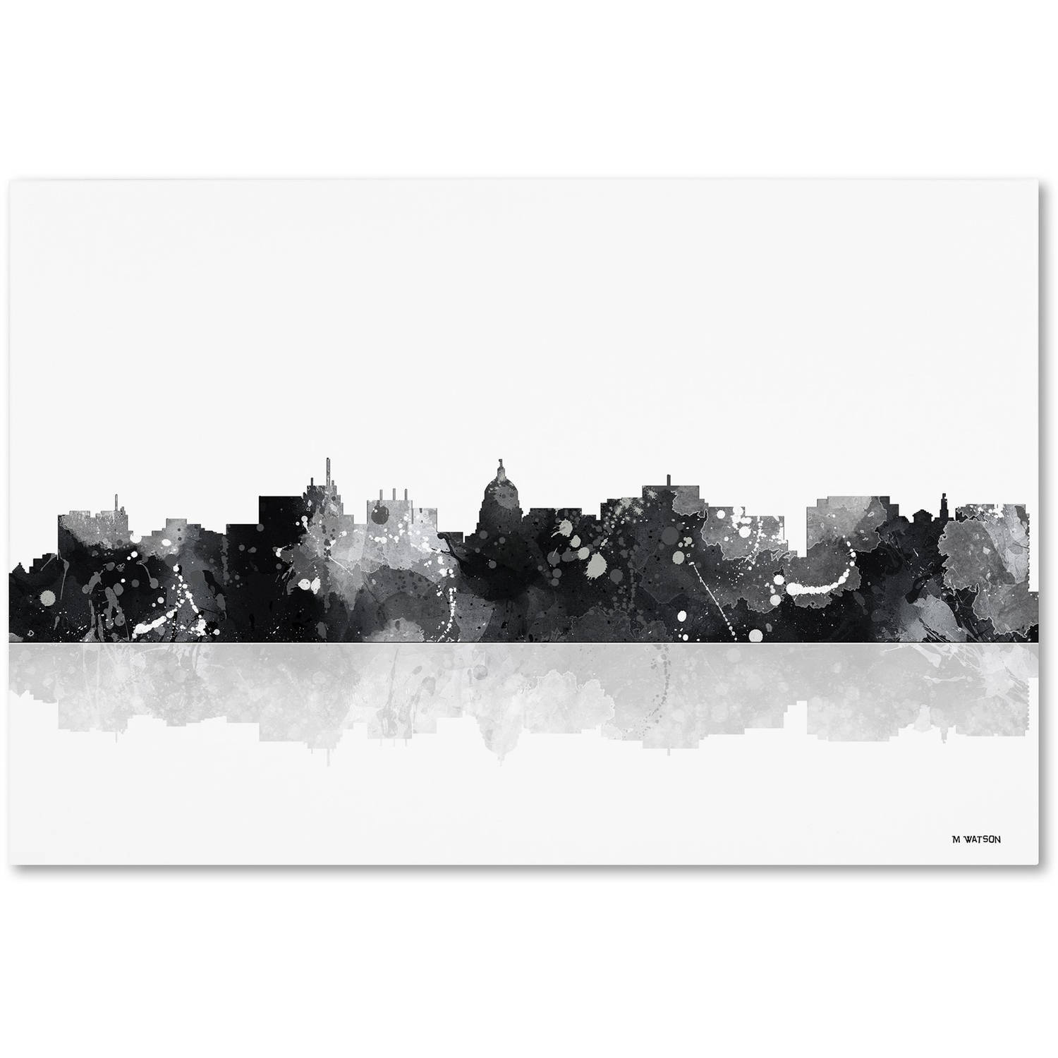 Trademark Fine Art "Madison Wisconsin Skyline BG-1" Canvas Art by Marlene Watson