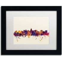 Trademark Fine Art "Madison Wisconsin Skyline" Canvas Art by Michael Tompsett, White Matte, Black Frame