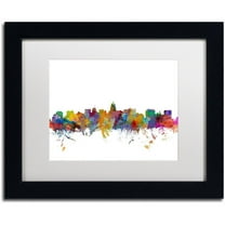 Trademark Fine Art 'Madison Wisconsin Skyline' Canvas Art by Michael Tompsett, White Matte, Black Frame