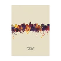 Trademark Fine Art 'Madison Wisconsin Skyline Portrait III' Canvas Art by Michael Tompsett