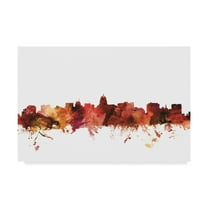 Trademark Fine Art 'Madison Wisconsin Skyline Red' Canvas Art by Michael Tompsett