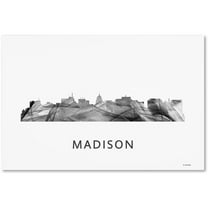 Trademark Fine Art 'Madison Wisconsin Skyline WB-BW' Canvas Art by Marlene Watson