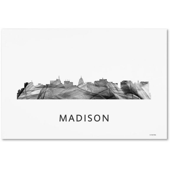 Trademark Fine Art 'Madison Wisconsin Skyline WB-BW' Canvas Art by Marlene Watson
