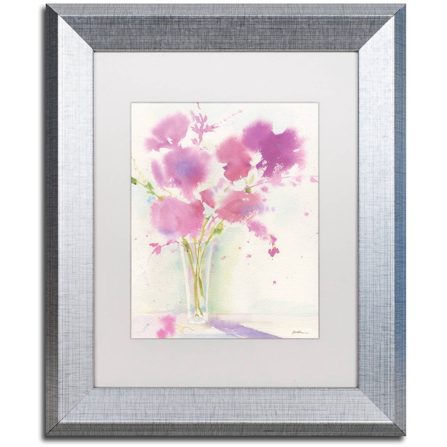 Trademark Fine Art 'Magenta Hues' Canvas Art by Sheila Golden, White Matte, Silver Frame