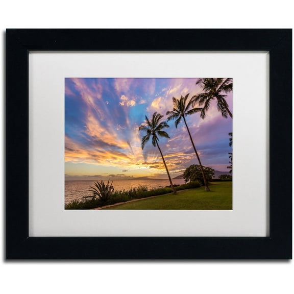 Trademark Fine Art 'Magical Hawaiian Sky' Canvas Art by Pierre Leclerc, White Matte, Black Frame