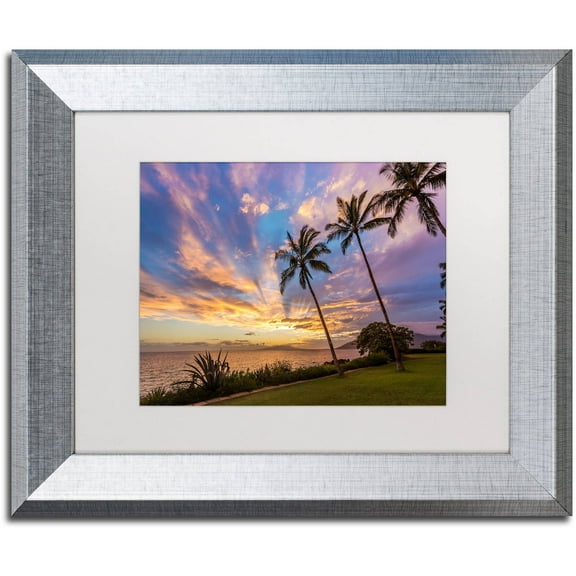 Trademark Fine Art 'Magical Hawaiian Sky' Canvas Art by Pierre Leclerc, White Matte, Silver Frame