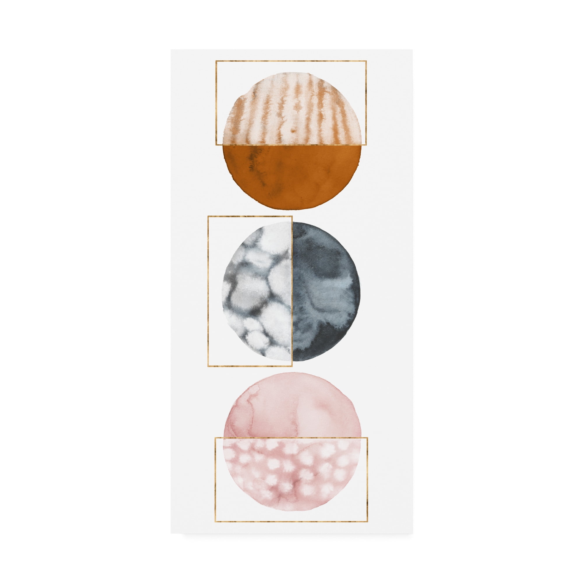 Grace Popp Abstract Watercolor Circles Canvas Art 10 x 19
