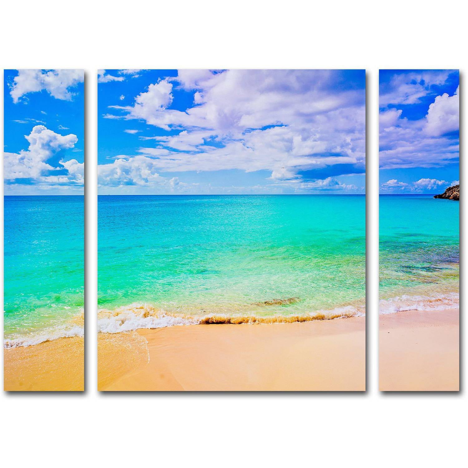 Trademark Fine Art ''Maho Beach'' by Preston 30" x 41" Multi Panel Art Set Large (886511916623)