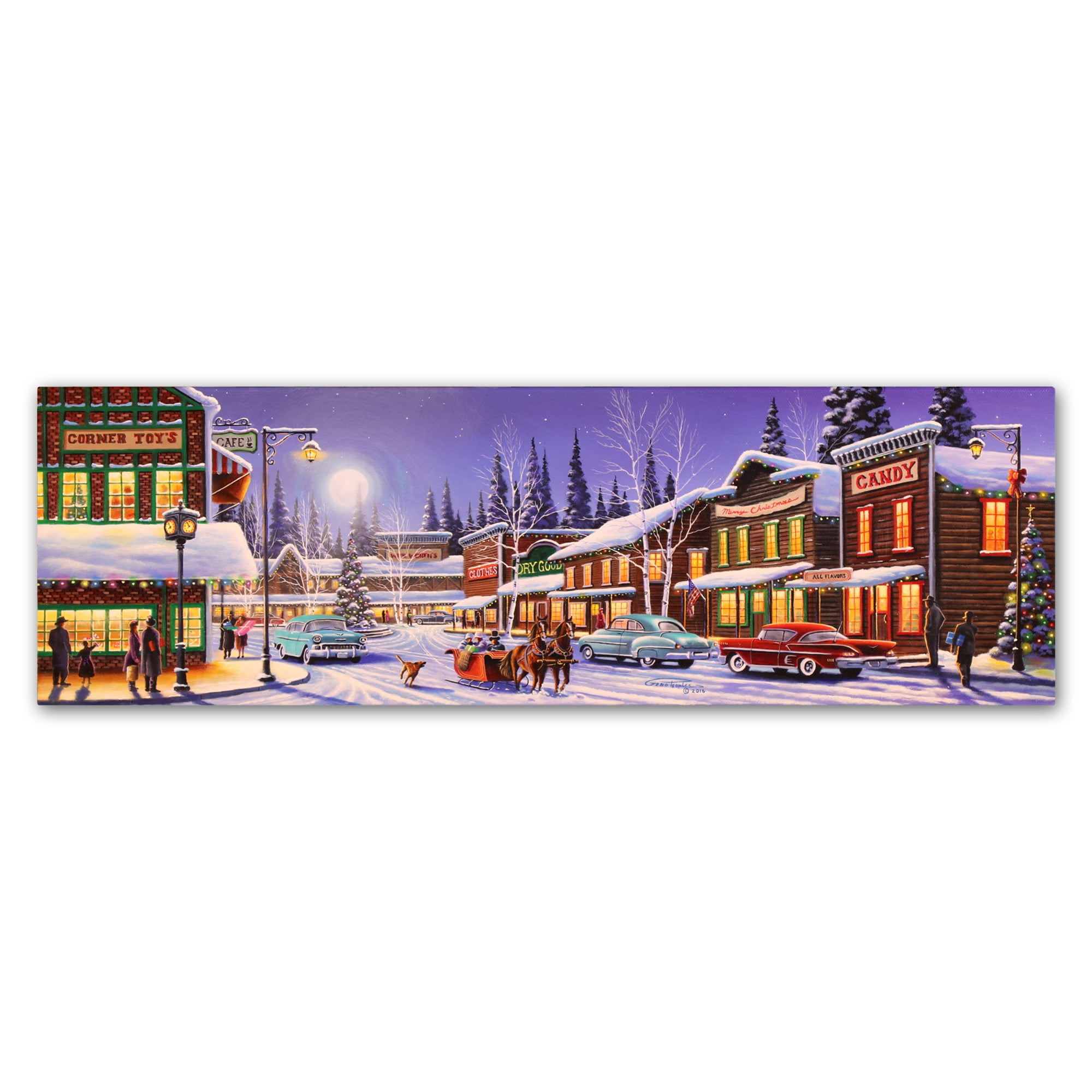 Trademark Fine Art 'Main Street Christmas' Canvas Art by Geno Peoples