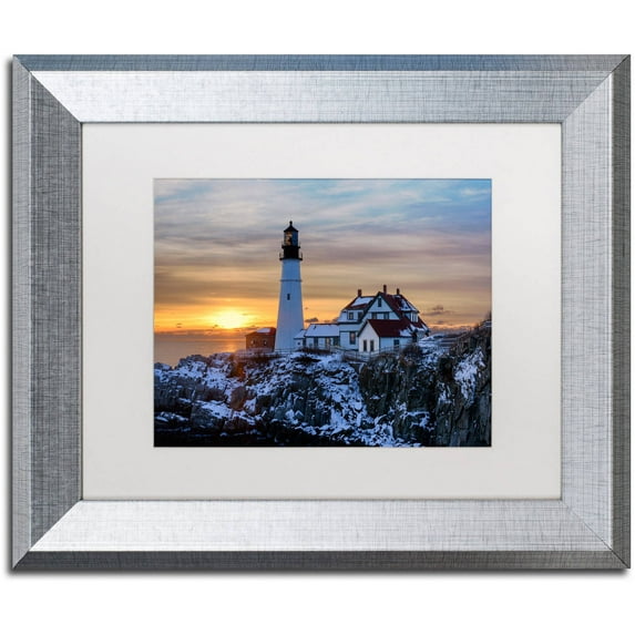 Trademark Fine Art "Maine Classic" Canvas Art by Michael Blanchette Photography White Matte, Silver Frame