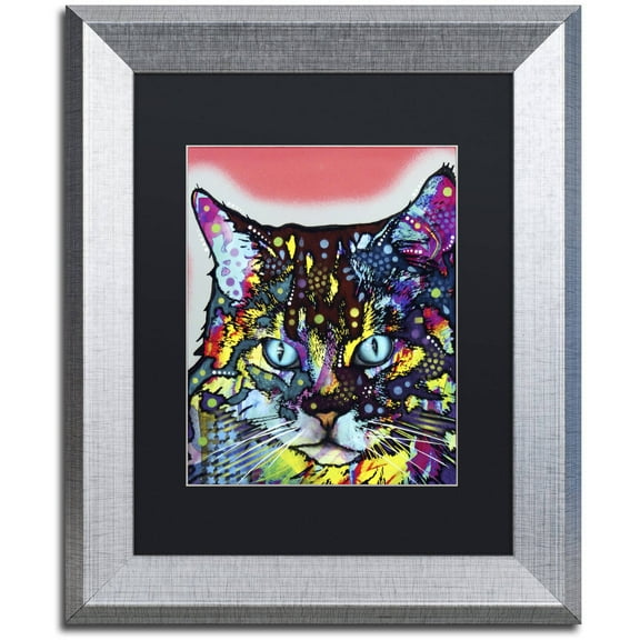 Trademark Fine Art "Maine Coon" Canvas Art by Dean Russo, Black Matte, Silver Frame