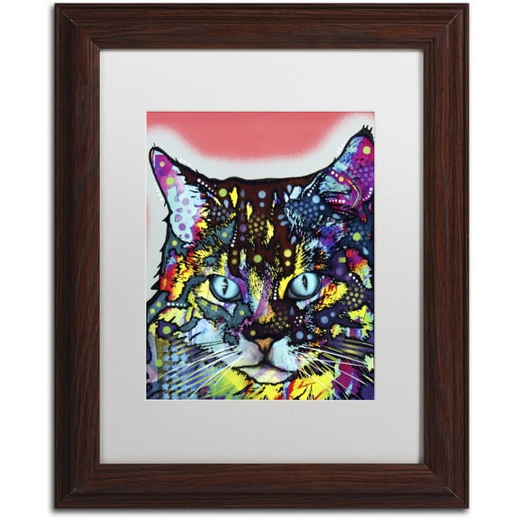 Trademark Fine Art "Maine Coon" Canvas Art by Dean Russo, White Matte, Wood Frame