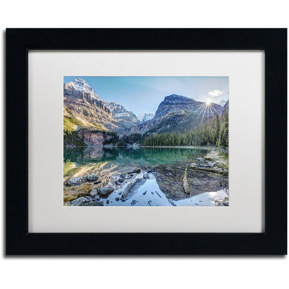 Trademark Fine Art 'Majestic Lake O'Hara' Canvas Art by Pierre Leclerc, White Matte, Black Frame
