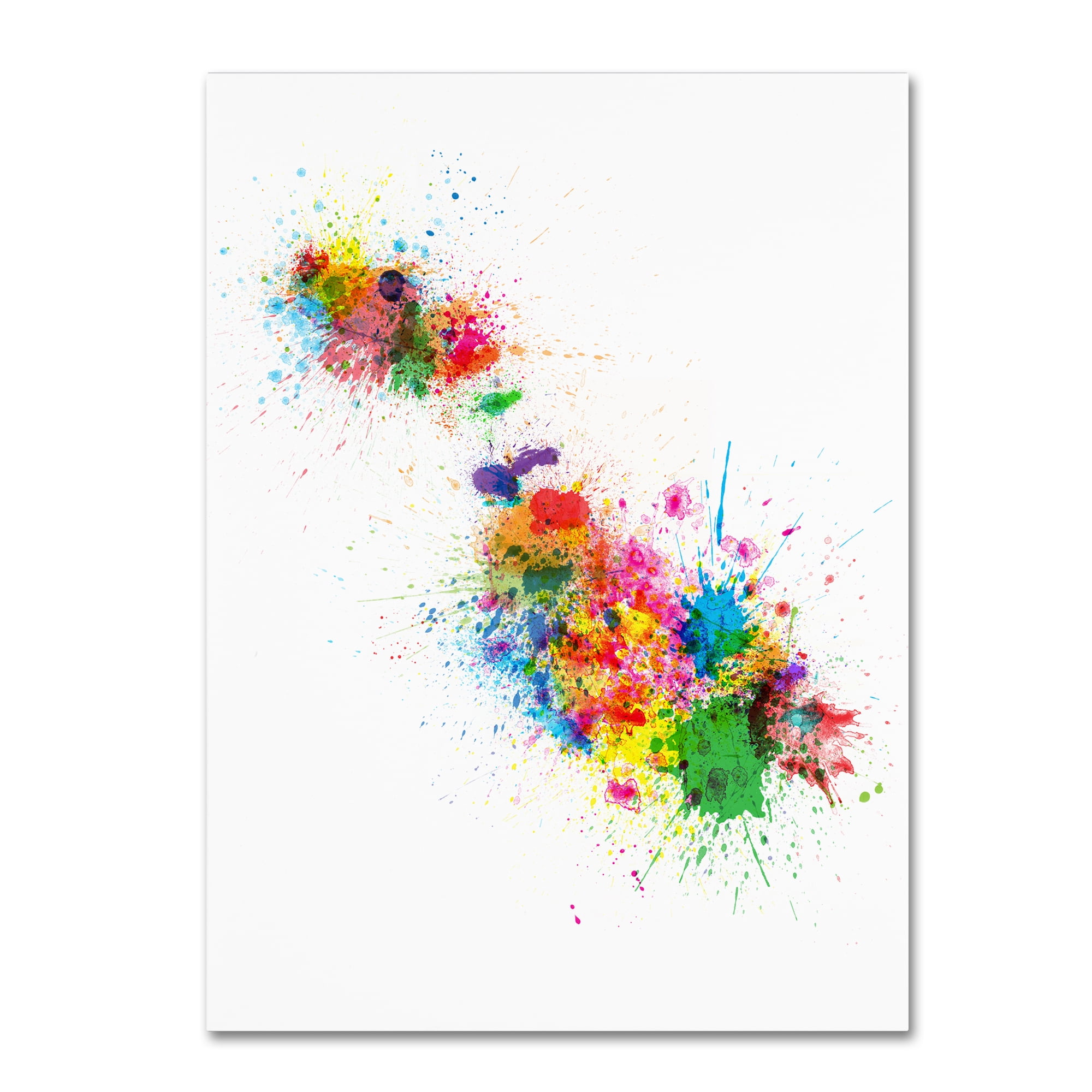 Trademark Fine Art "Malta Map Paint Splashes" Canvas Art by Michael Tompsett